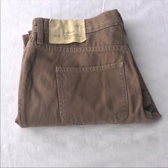 🆕🌻 Loft Boyfriend Jean Button Fly Tan Denim - Picture 5 of 9